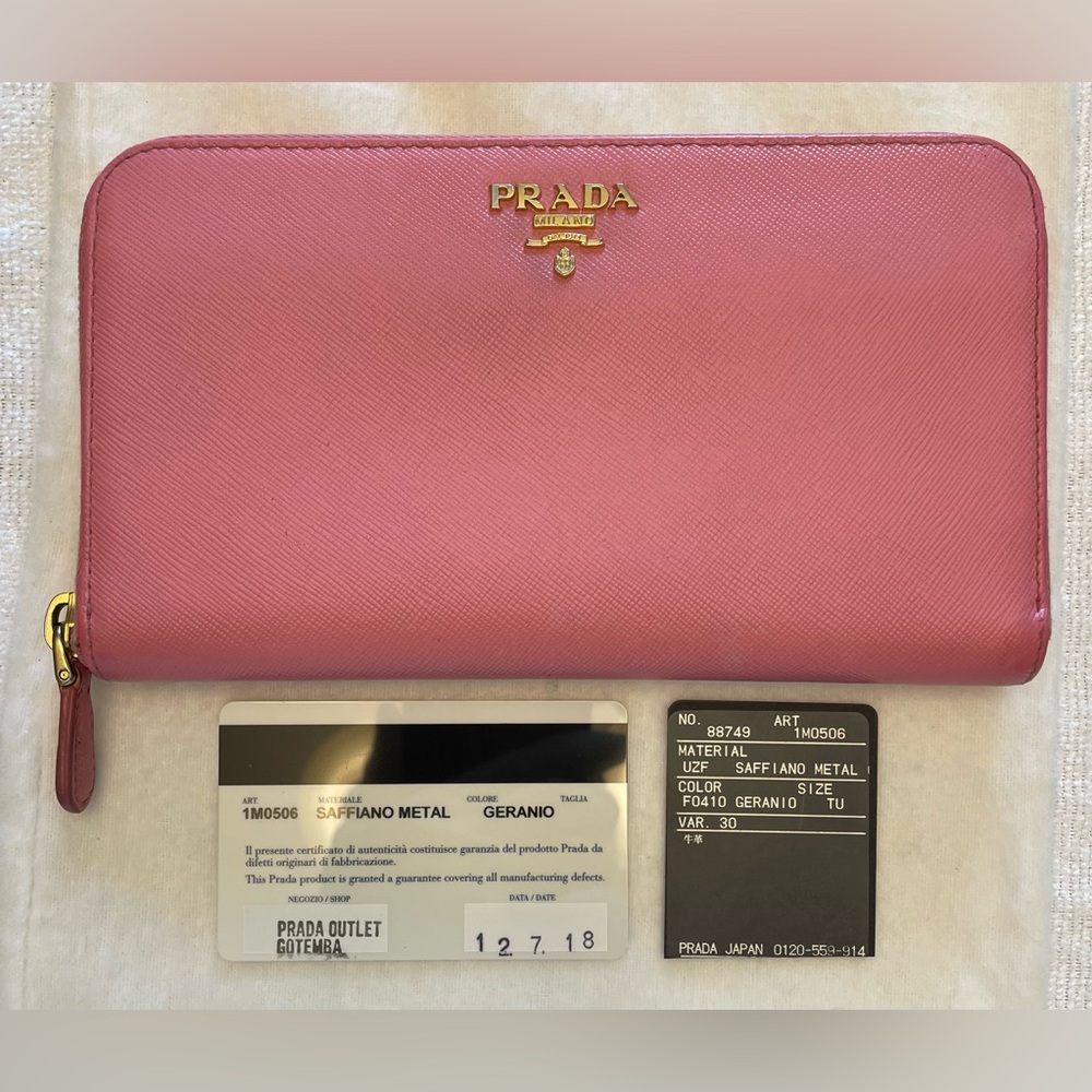 Prada VINTAGE Authentic Pink Leather Wallet